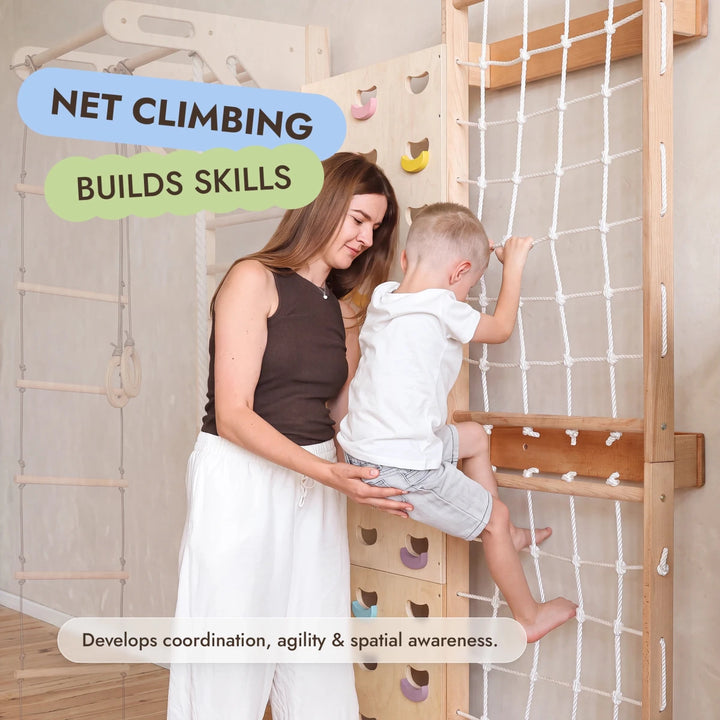 Swedish Wall Extension: Climbing Wall & Net - Goodevas