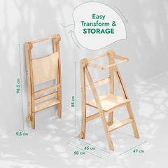 Toddler Tower: Foldable Step Stool for Toddlers - Gray - Goodevas