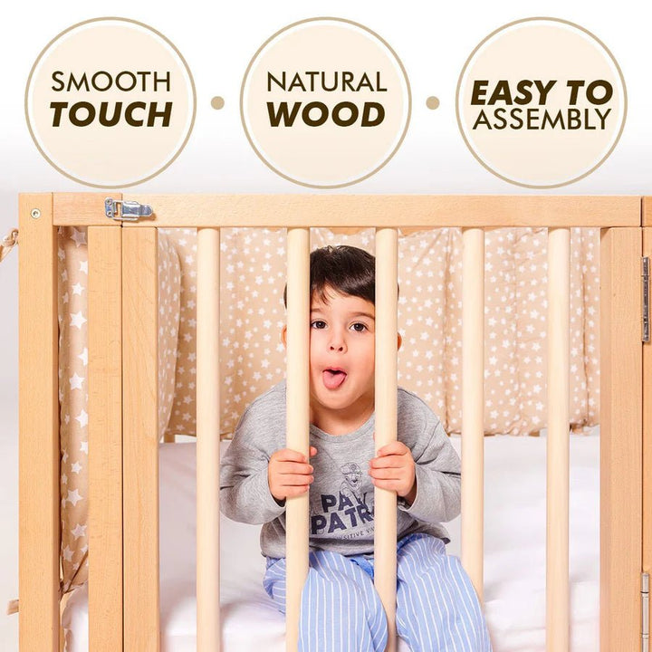 Twin Size Bed Frame for Toddlers with Fence (75*38 inch) - Goodevas