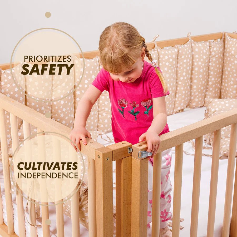 Twin Size Bed Frame for Toddlers with Fence (75*38 inch) - Goodevas