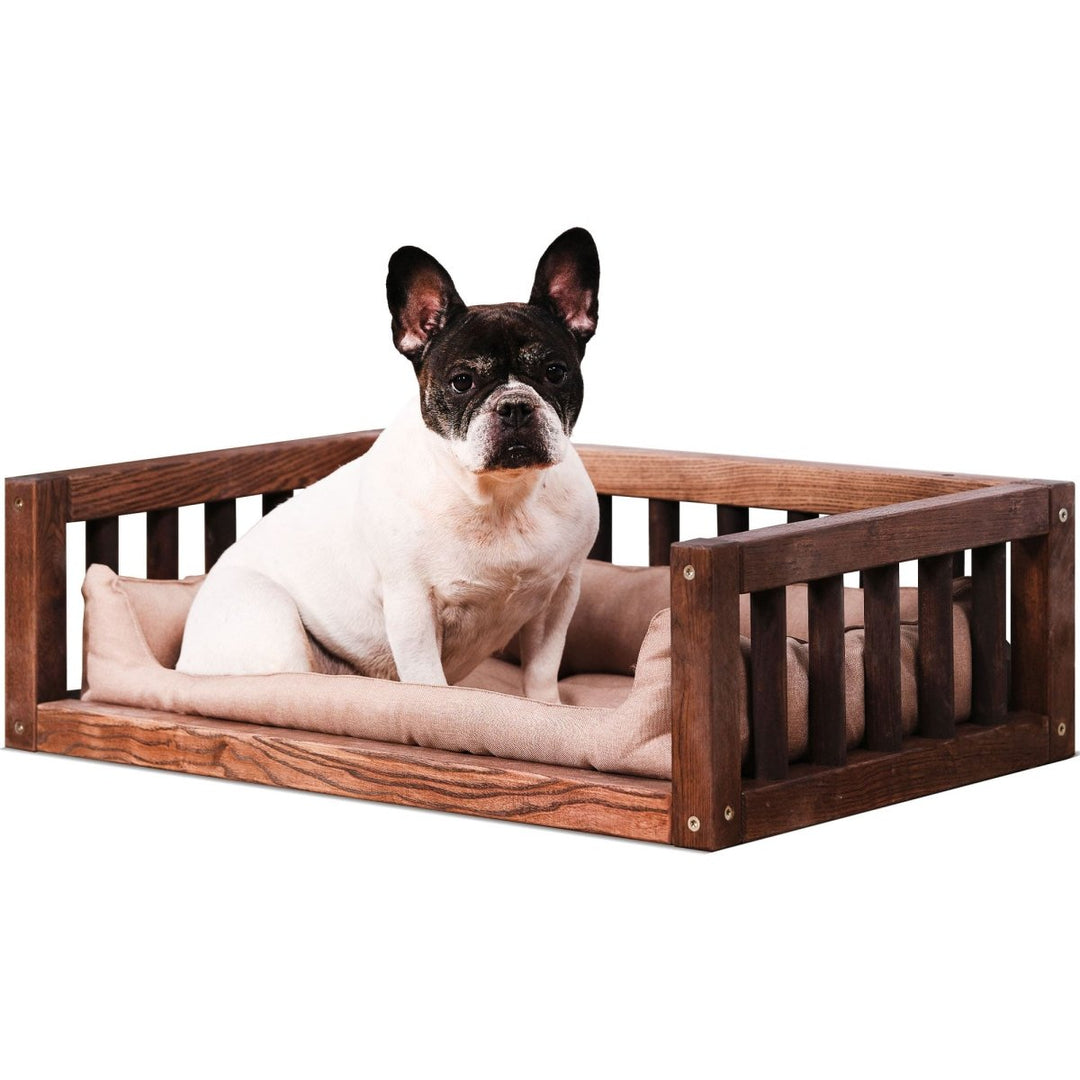 Wooden Dog Bed with Pillow - Goodevas