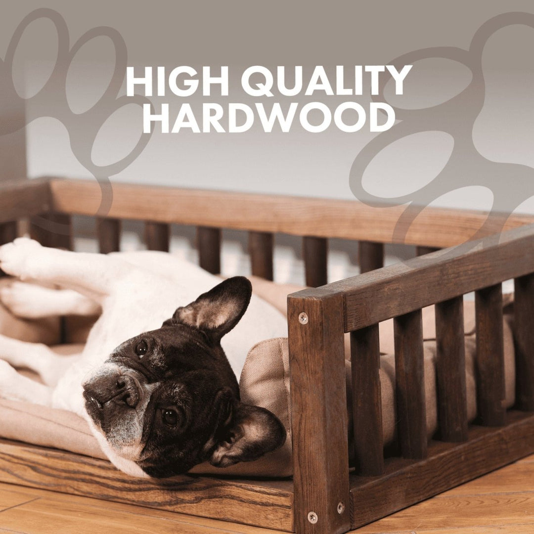 Wooden Dog Bed with Pillow - Goodevas