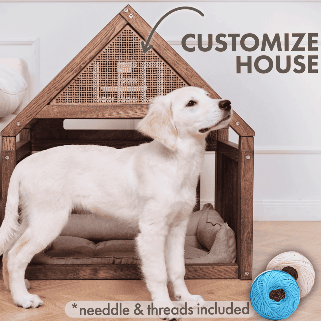 Wooden Dog Сage House with Pillow - Goodevas