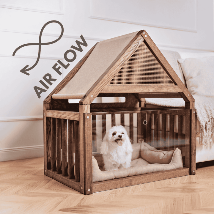 Wooden Dog Сage House with Pillow - Goodevas