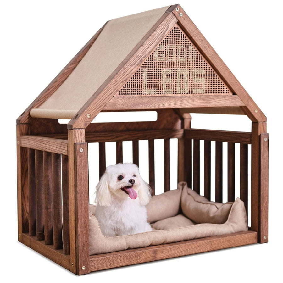 Wooden Dog Сage House with Pillow - Goodevas