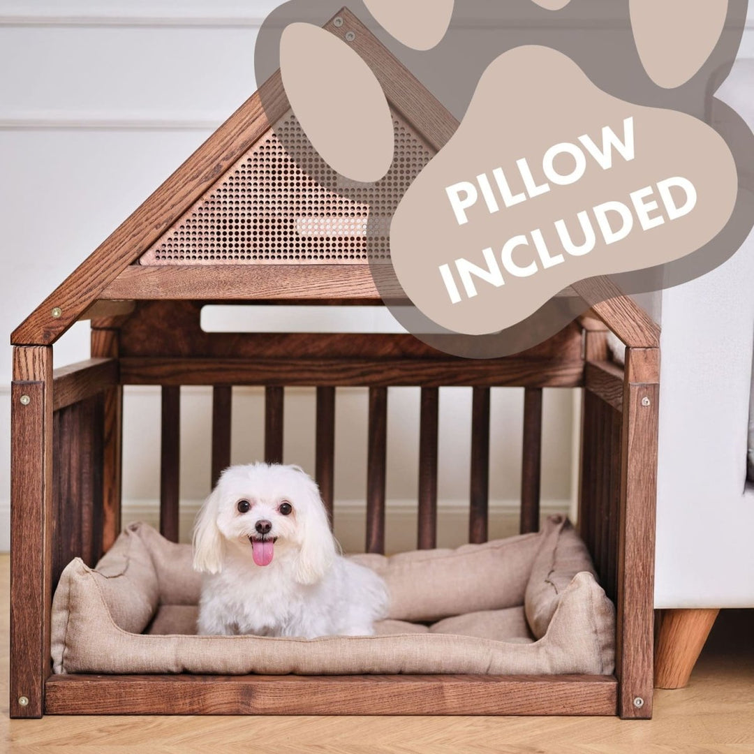 Wooden Dog Сage House with Pillow - Goodevas