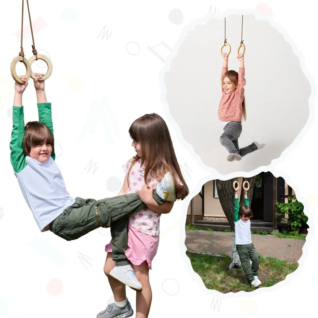 Wooden gymnastic rings for kids - Goodevas