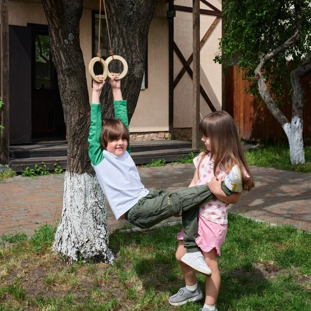 Anelli da ginnastica in legno per bambini