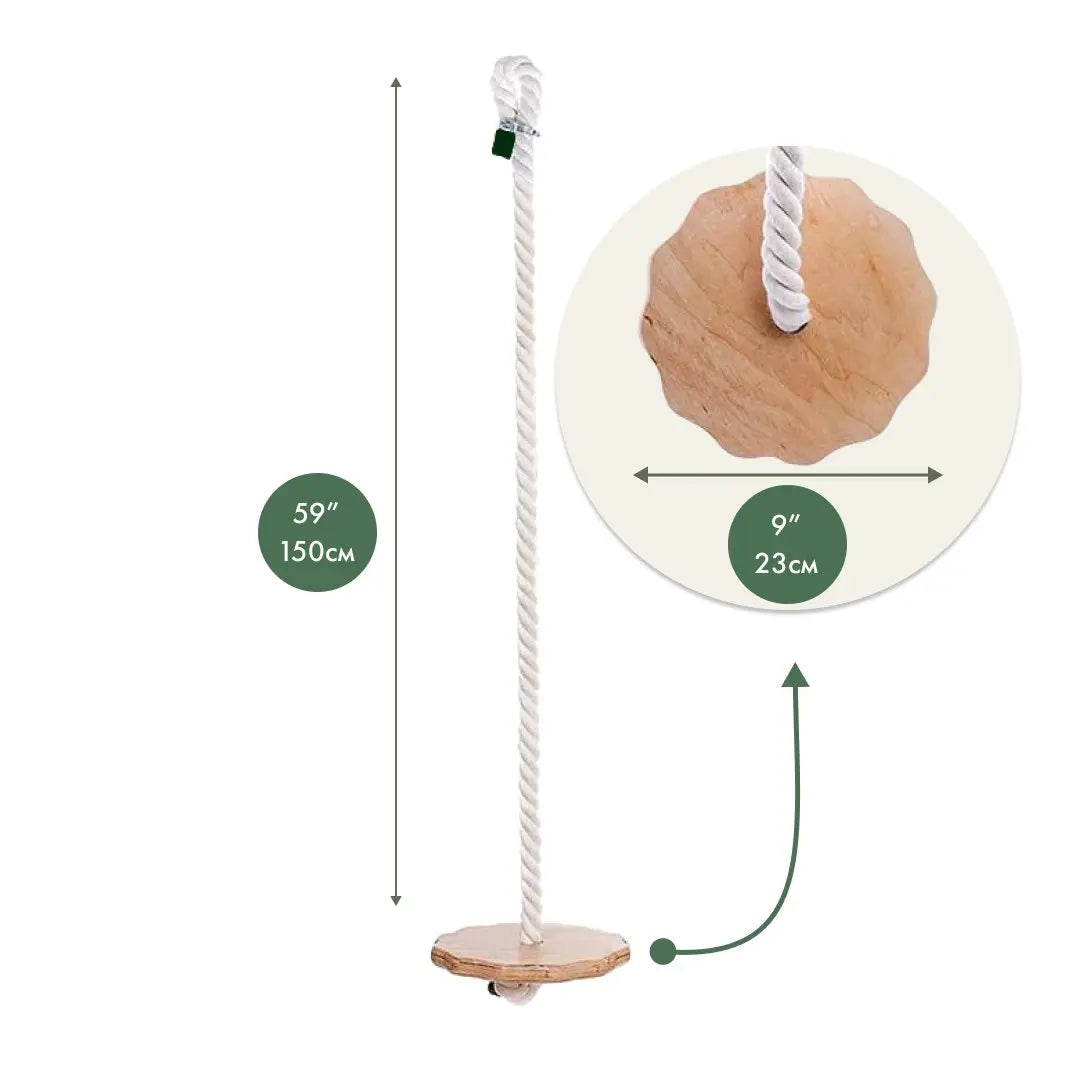 Altalena a corda in legno per bambini