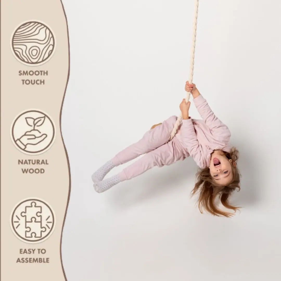 Wooden rope swing for kids