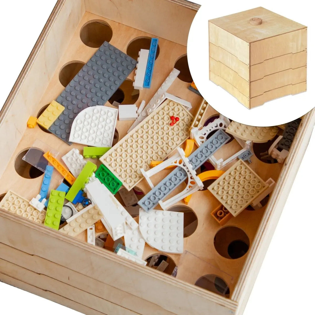 Aufbewahrungs und Sortierbox aus Holz für LEGO