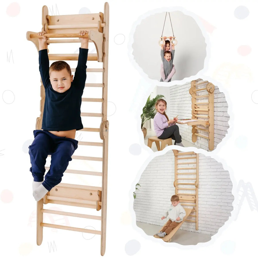 3in1 Swings Set: Rope Ladder + Gymnastic Rings + Disc Rope Swing – Goodevas