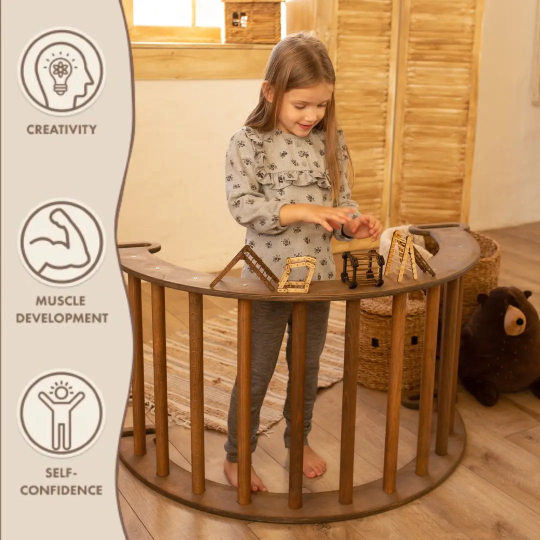 Climbing Arch Chocolate + Cushion - Montessori Climbers for Toddlers - Goodevas