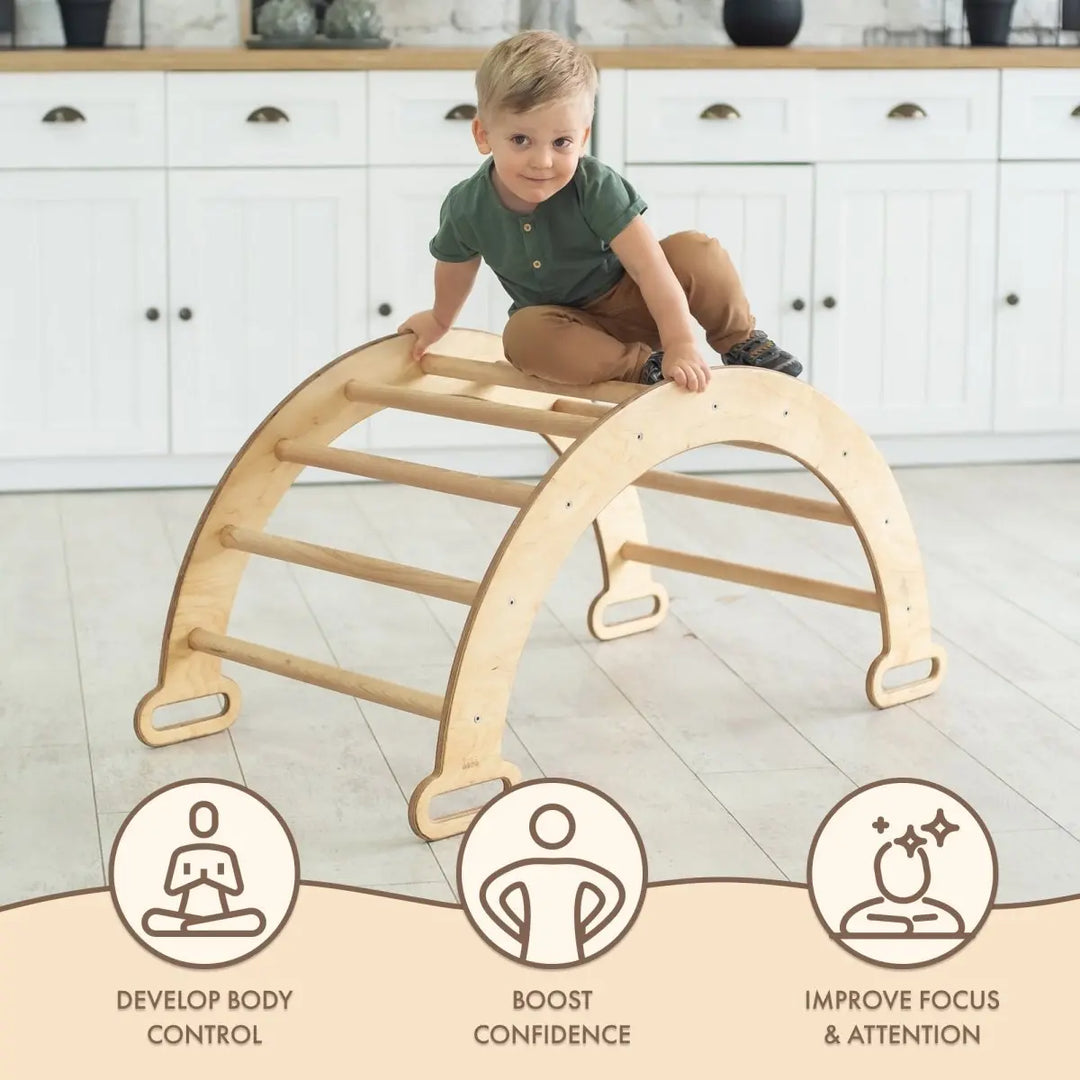 Arco para trepar - Juguete Montessori para niños de 1 a 7 años. – Beige