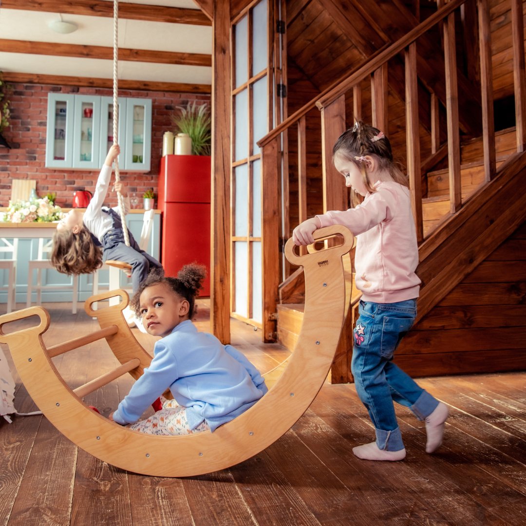Climbing Arch & Rocker Balance - Montessori Climbers for Kids 1-7 y.o. – Beige - Goodevas