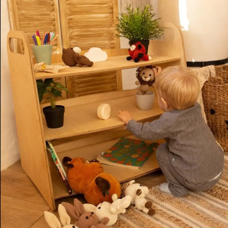 Un conjunto de estantería Montessori, estantería de juguetes y caja de  libros, muebles Montessori, caja de almacenamiento de juguetes, estantería  para el baúl -  España