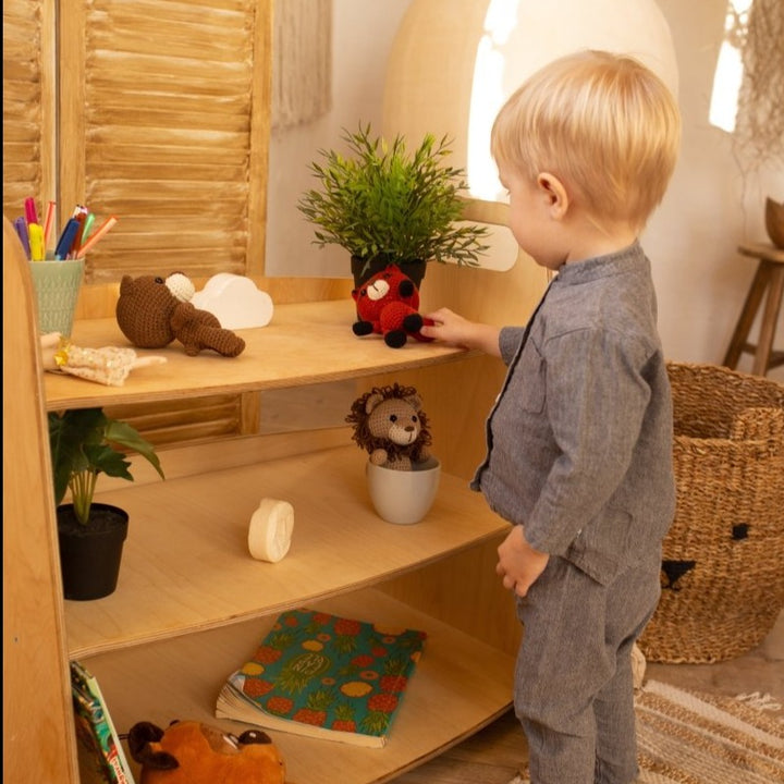 Montessori Wooden Toy Shelf - Goodevas