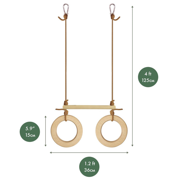 Trapeze swing bar with rings - Goodevas