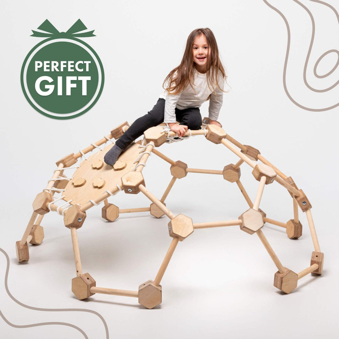 Wooden Climbing Frame Geodome / Climbing Dome for Kids 2-6 y.o. - Goodevas