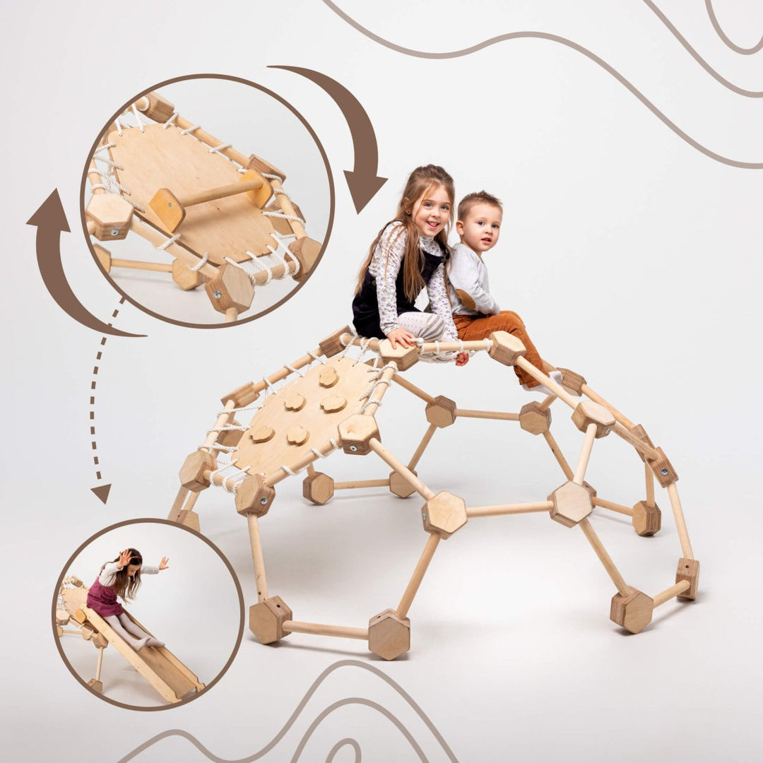 Wooden Climbing Frame Geodome / Climbing Dome for Kids 2-6 y.o. - Goodevas